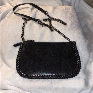 Madison West Cross Body Bag - Leather & Chain Acct
